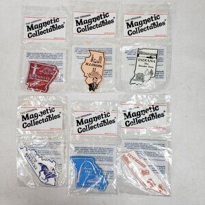 The Original Magnetic Collectables States Fridge Magnets Lot 6 New Made in USA